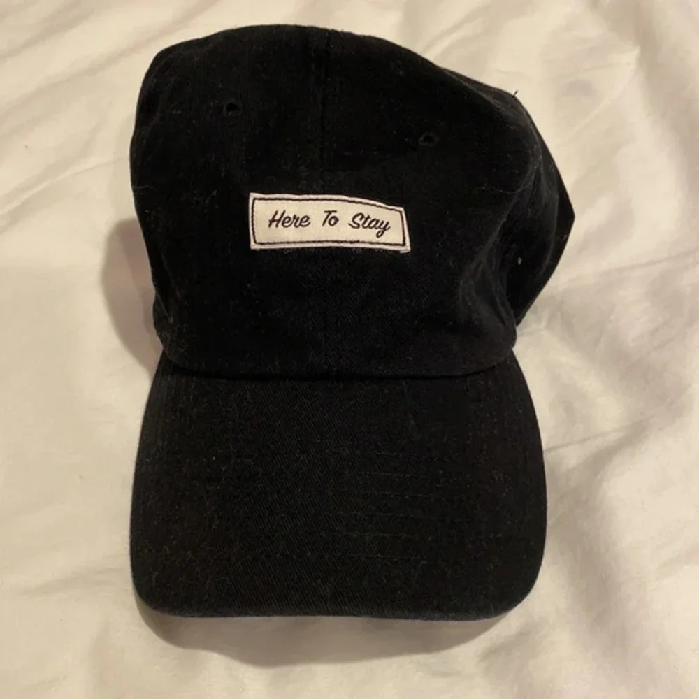 AF ACADEMY FITS HERE TO STAY BLACK CAP HAT COTTON